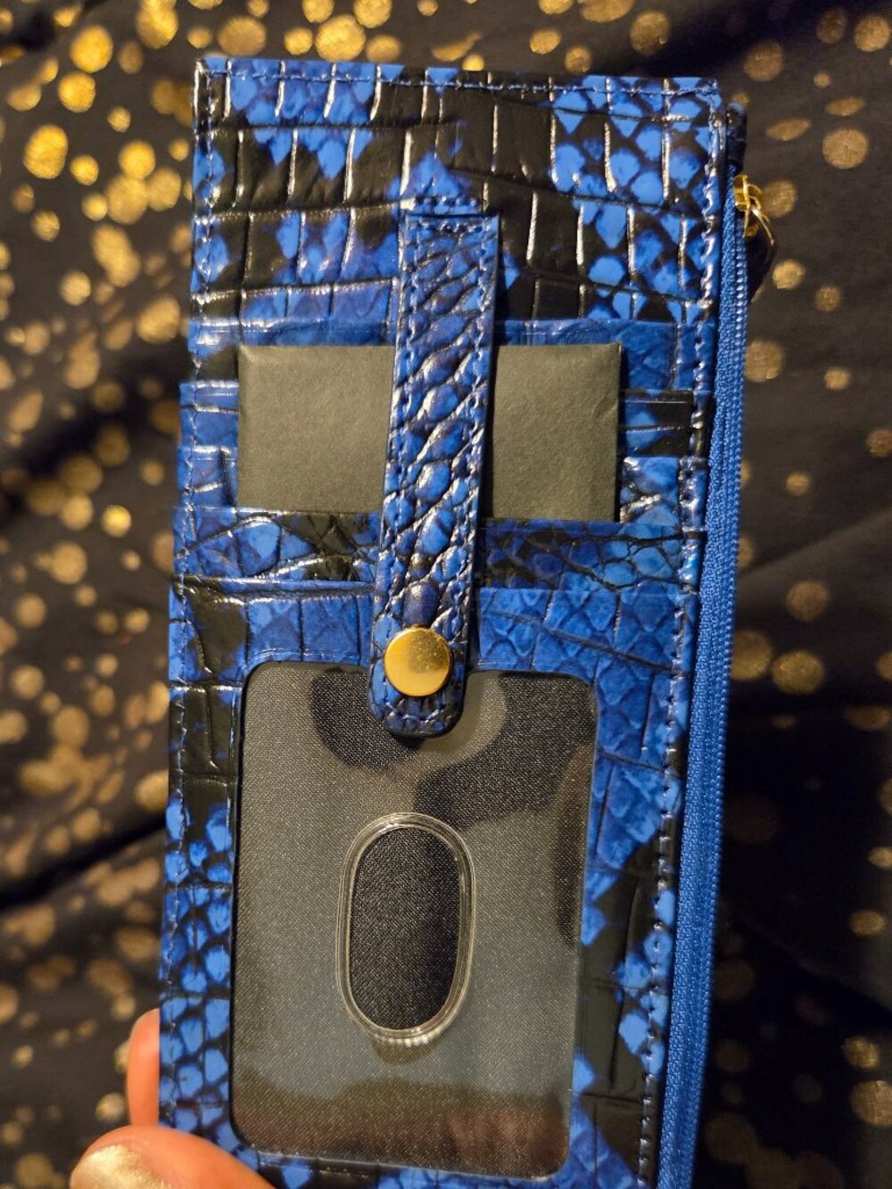 Brahmin Credit Card Wallet in Blue Viper